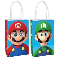 Super Mario Brothers Paper Loot Bags - Pk 8