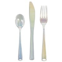 Iridescent Plastic Cutlery Set - Pk 24