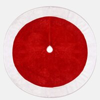Plush Red/White Christmas Tree Skirt (90cm)