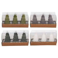 (Asstd. Colours) Christmas Tree Tea Candles - Pk 6