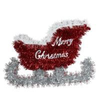 Tinsel Santa Sleigh Decoration (25cm)