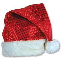 Adults Metallic Print Santa Hat