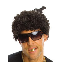 Adult Black Tight Curls Wig