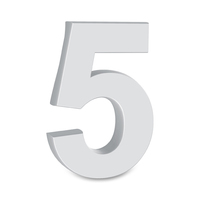 "5" White Number Prop (20cm)