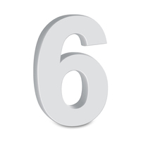 "6" White Number Prop (20cm)