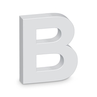 "B" White Letter Prop (20cm)