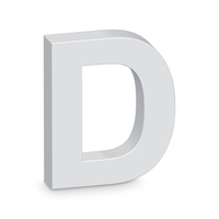 "D" White Letter Prop (20cm)