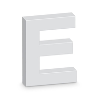 "E" White Letter Prop (20cm)