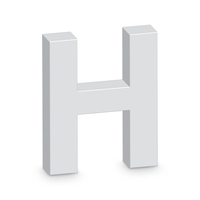"H" White Letter Prop (20cm)
