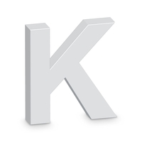 "K" White Letter Prop (20cm)