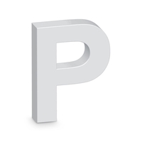 "P" White Letter Prop (20cm)