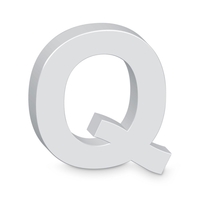 "Q" White Letter Prop (20cm)
