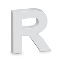 "R" White Letter Prop (20cm)