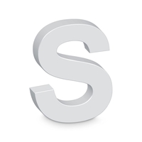 "S" White Letter Prop (20cm)