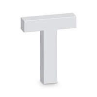 "T" White Letter Prop (20cm)