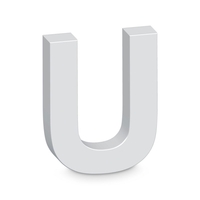 "U" White Letter Prop (20cm)