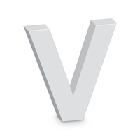 "V" White Letter Prop (20cm)