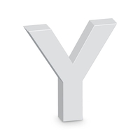 "Y" White Letter Prop (20cm)