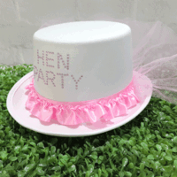 Hen Party Pink/White Top Hat