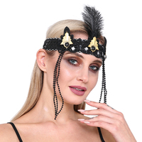 Black & Gold 20s Flapper Headband