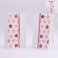 Pink Stars Paper Loot Bags - Pk 6
