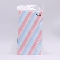 Pink/White/Blue Stripe Paper Napkins (40x33cm) - Pk 20*