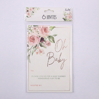 Oh Baby Pink Floral Baby Shower Invitations - Pk 6*