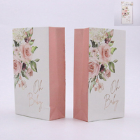 "Oh Baby" Pink Floral Loot Bags - Pk 6
