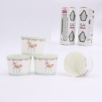 Pink Carousel Horse Paper Baking Cups - Pk 30