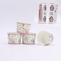 "Oh Baby" Pink Floral Paper Baking Cups - Pk 30