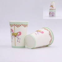 Pink Carousel Horse Drinking Cups (266ml) - Pk 12*