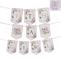 "It's A Girl" Oh Baby Pink Floral Bunting (2.5m)