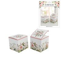 "Oh Baby" Pink Floral Gift Boxes (9x9x9cm) - Pk 6