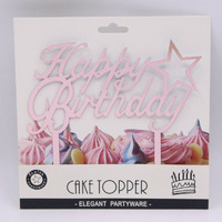 Rose Gold "Happy Birthday" Cake Topper (16x20cm)