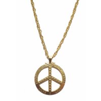 Peace Hippie Gold Bling Necklace