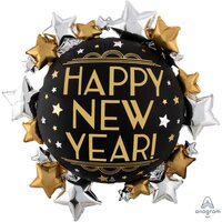 Happy New Year SuperShape Satin Foil (76x76cm)