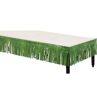 Luau Fringed Green Grass Plastic Table Skirt