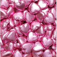 Bulk Hot Pink Chocolate Hearts (1kg)