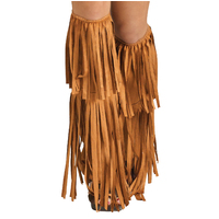 Adults Faux Suede Fringe Hippie Boot Covers