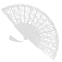 White Lace Folding Fan