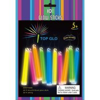 Asstd. Colours Glow Sticks w/ Lanyard - Pk 10