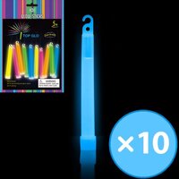 Blue Glow Sticks w/ Lanyard - Pk 10