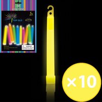 Yellow Glow Sticks w/ Lanyard - Pk 10