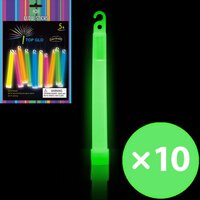 Green Glow Sticks w/ Lanyard - Pk 10