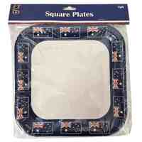 Aussie Map Square Paper Plates (23cm) - Pk 8