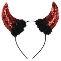 Red Glitter Devil Horns Headband
