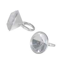 Plastic Silver Diamond Rings - Pk 6