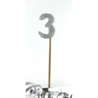 Silver Glitter Candle - #3