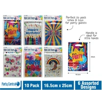 Plastic Party Loot Bags (Asstd.) - Pk 10