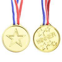Plastic Gold Medals w/ Lanyards - Pk 6